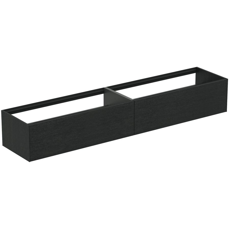 Conca wastafelmeubel 240x50x37cm 2 laden zonder afdekblad smoked oak