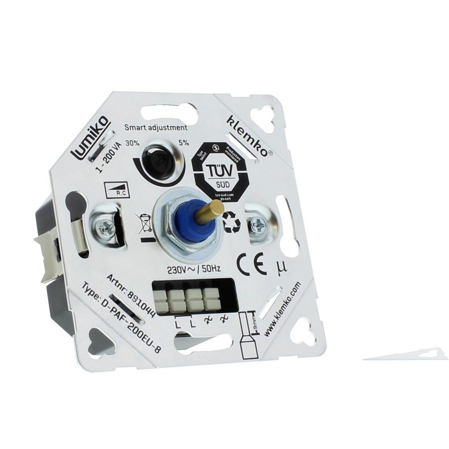 Universele leddimmer faseafsnijding tussen 1-200W EU 8mm Klemko