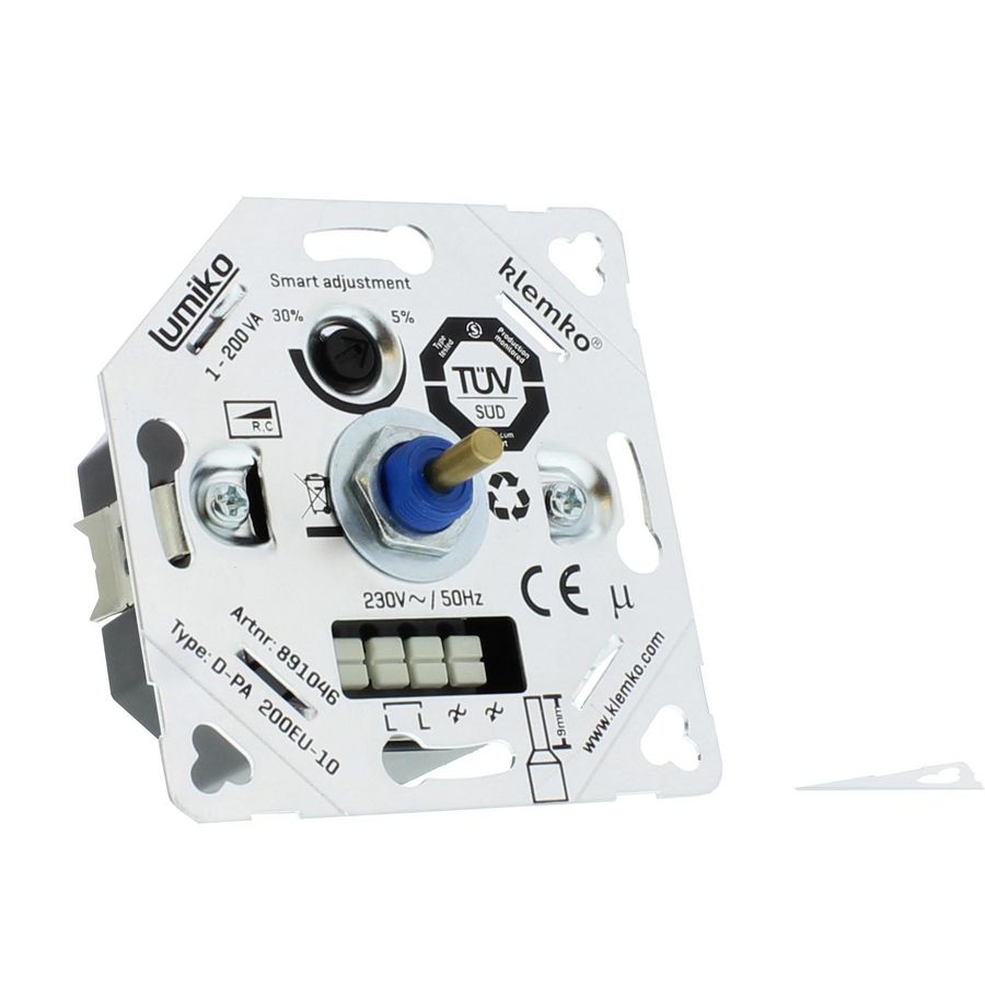 Universele leddimmer faseafsnijding tussen 1-200W EU 10mm Klemko