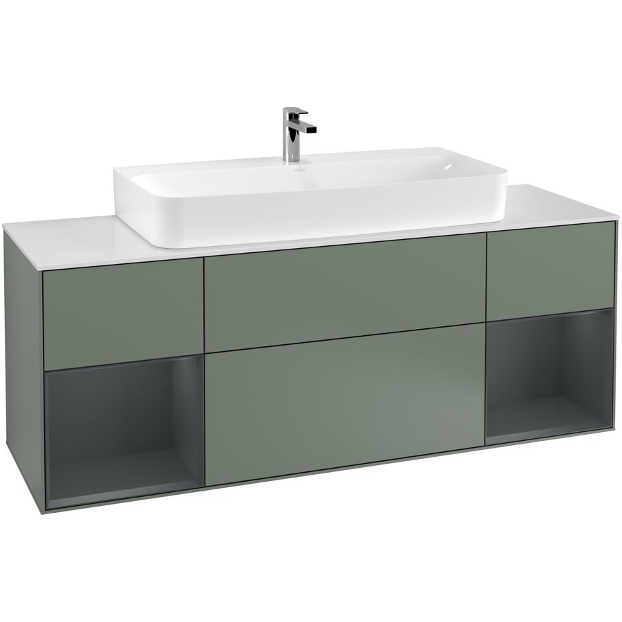Wastafelonderkast Finion 1600x603x501mm Olive Matt Lacquer G211HGGM