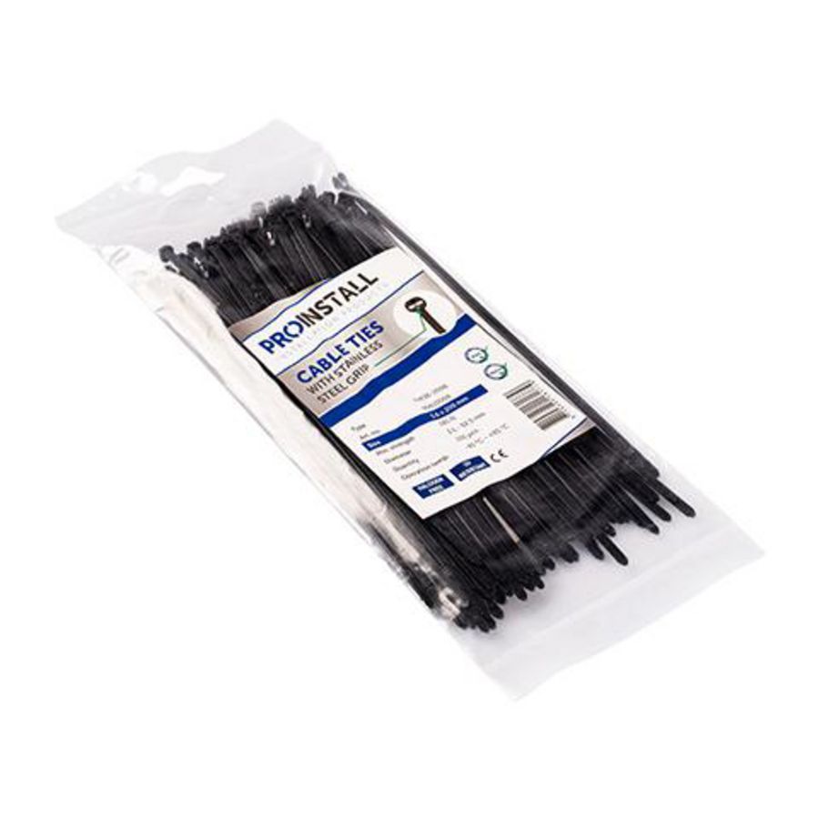 Zak a 100st. Kabelbinder TW76-370B zwart 7.0x370mm