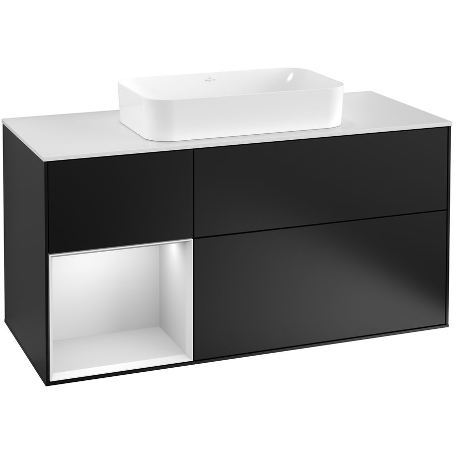 Wastafelonderkast Finion 1200x603x501mm Black Matt Lacquer F291MTPD
