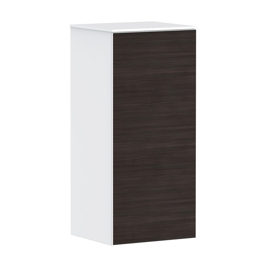 Half Hoge kast mat wit / front dark oak 400/360, scharnieren rechts Xevolos E