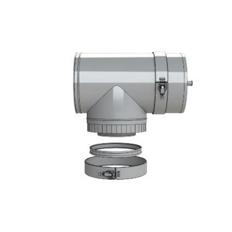 T-stuk RVS Ø200/130 L=355 62856
