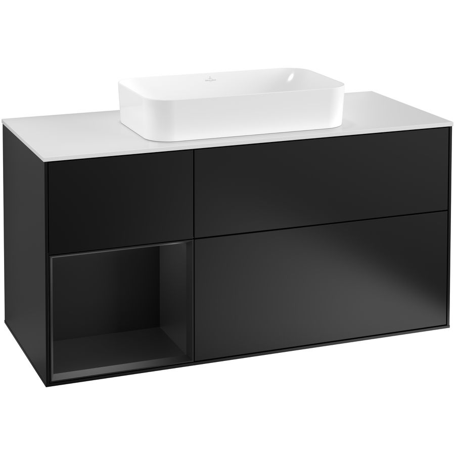 Wastafelonderkast Finion 1200x603x501mm Black Matt Lacquer F291PDPD