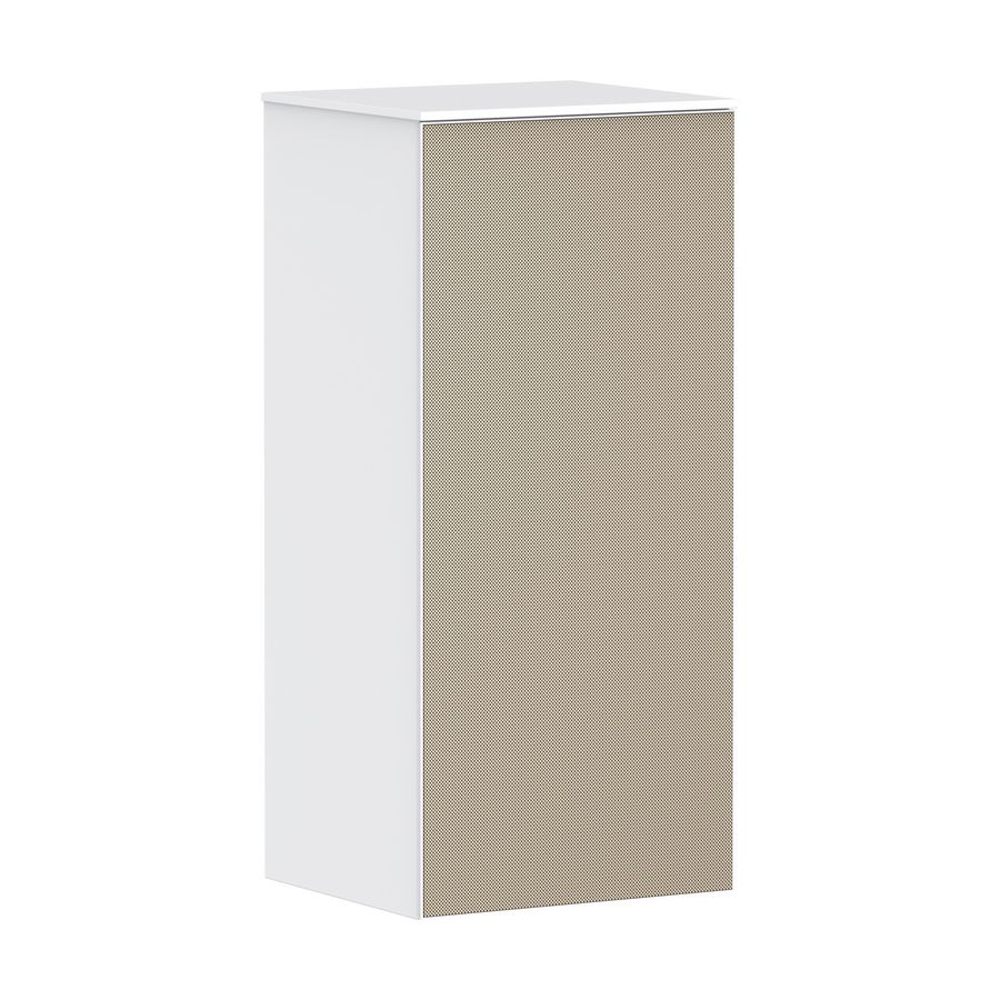 Half Hoge kast mat wit / front patterned bronze 400/360, scharnieren links Xevolos E