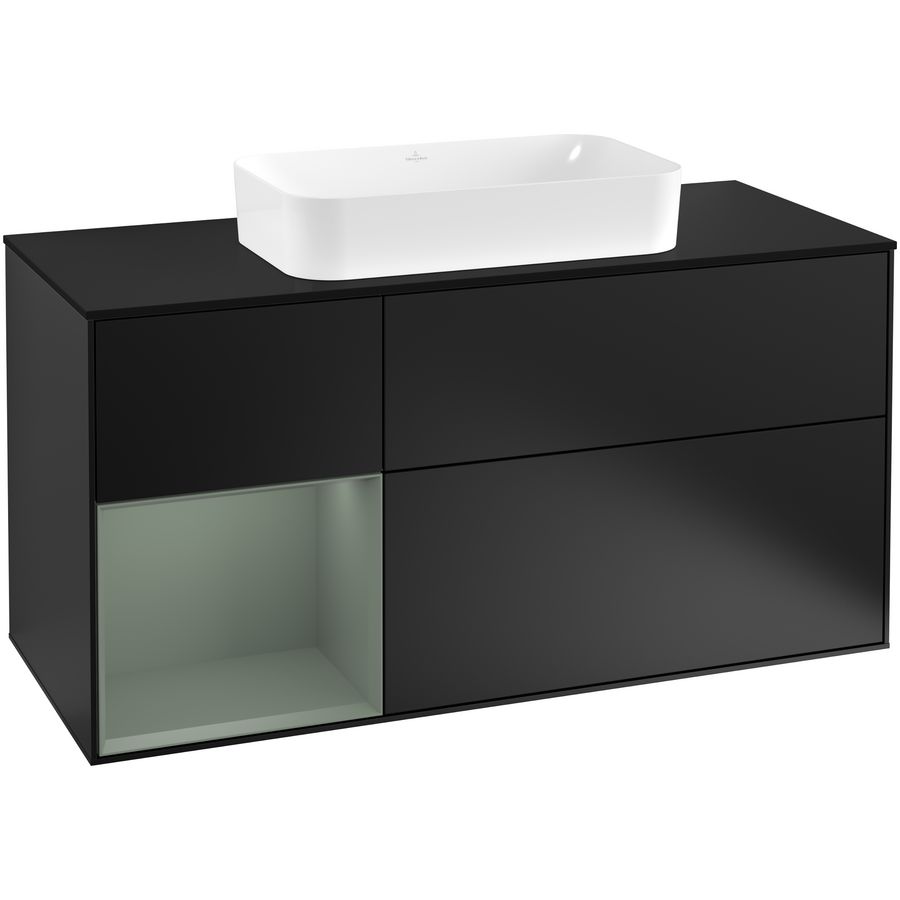 Wastafelonderkast Finion 1200x603x501mm Black Matt Lacquer F292GMPD