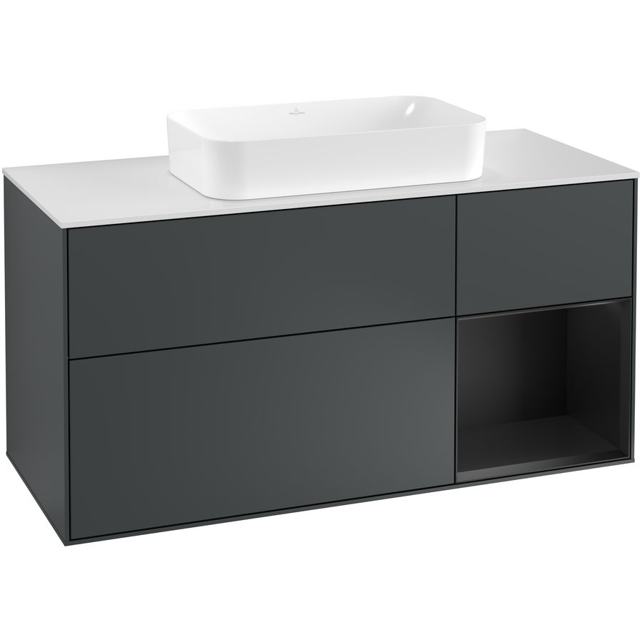Wastafelonderkast Finion 1200x603x501mm Mid.Blue Matt Lacquer G301PDHG