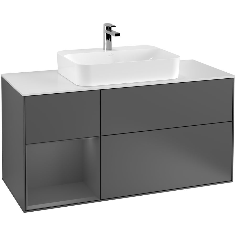 Wastafelonderkast Finion 1200x603x501mm Antr. Matt Lacquer G411GKGK