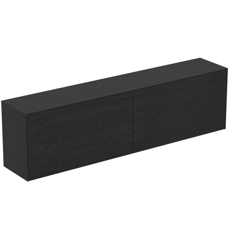 Conca wastafelmeubel 200x37x55cm 2 laden afdekblad zonder uitsnijding smoked oak