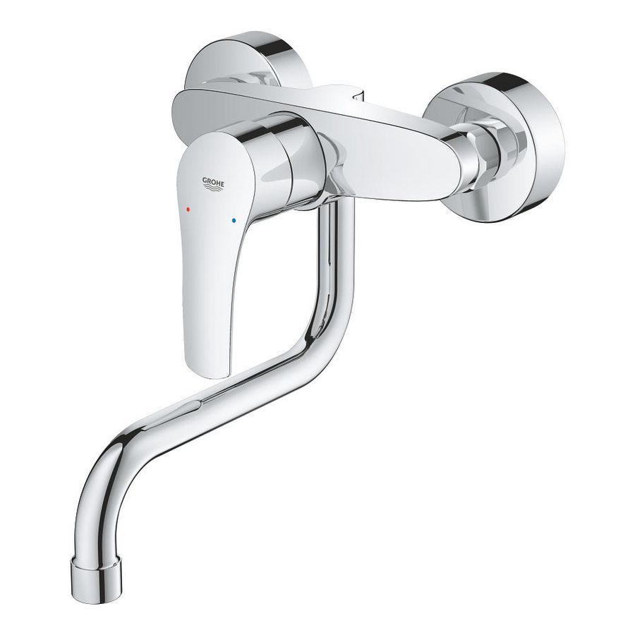 Eurosmart keukenmengkraan lage uitloop wand sprong 217mm (prof)