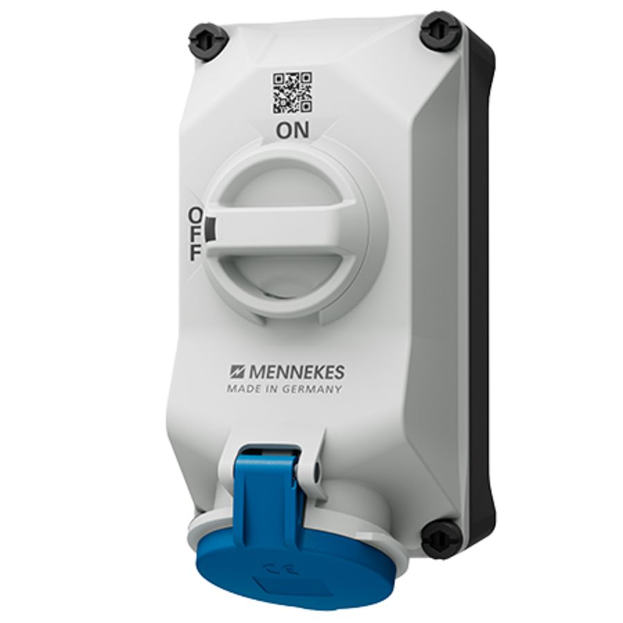 Wandcontactdoos 32A 4-polig  9H 230V IP44 DUO