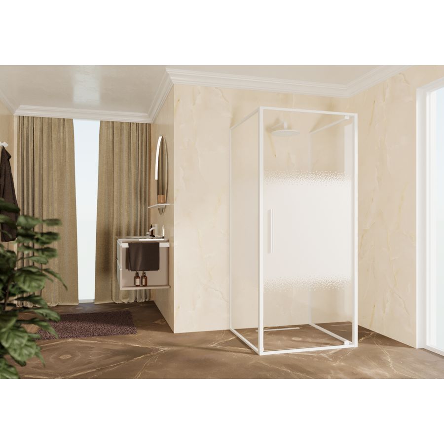 Draaideur RIGA G 860-890x2000mm Rose-1 motief profiel matwit