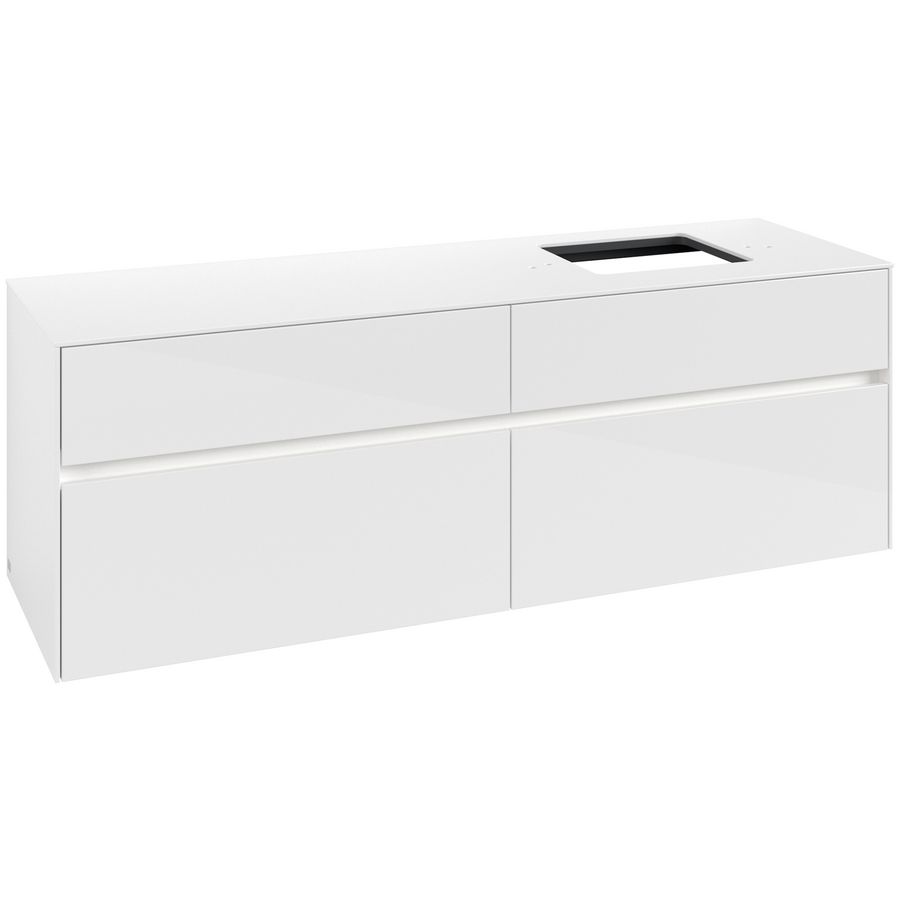 Wastafelonderkast Collaro 1600x548x500mm Glossy White C136B0DH