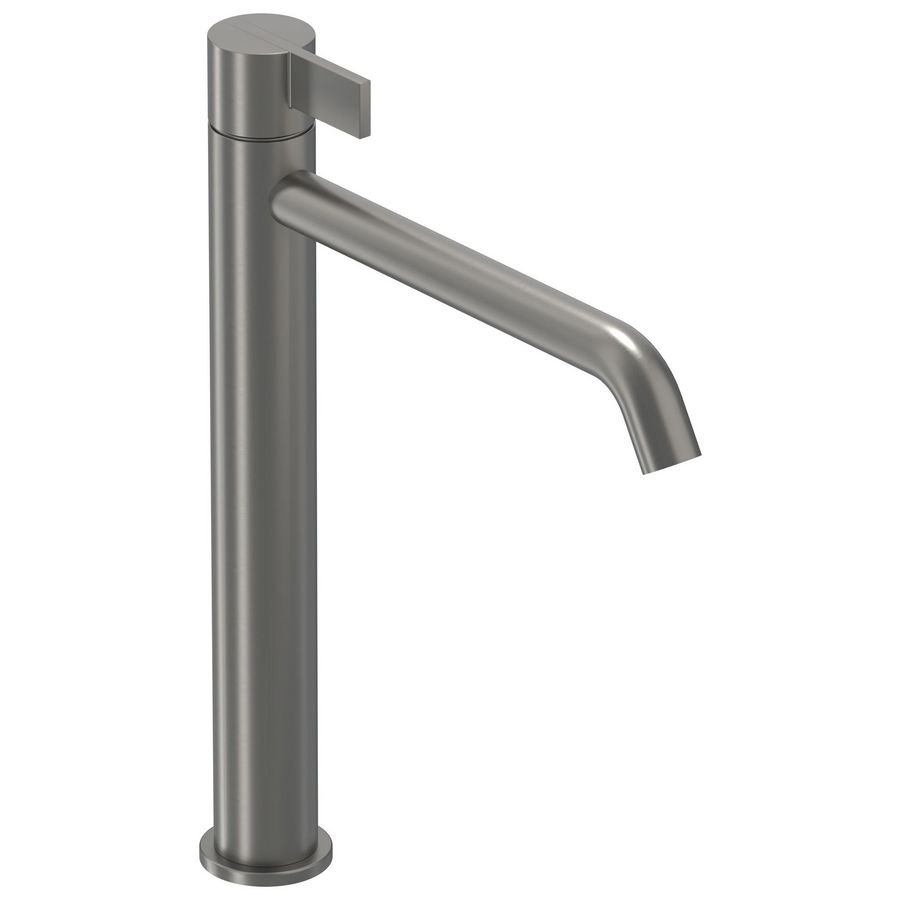 Wastafelmengkraan PACT L-size sprong 208mm highriser coldstart geborsteld metal black PVD