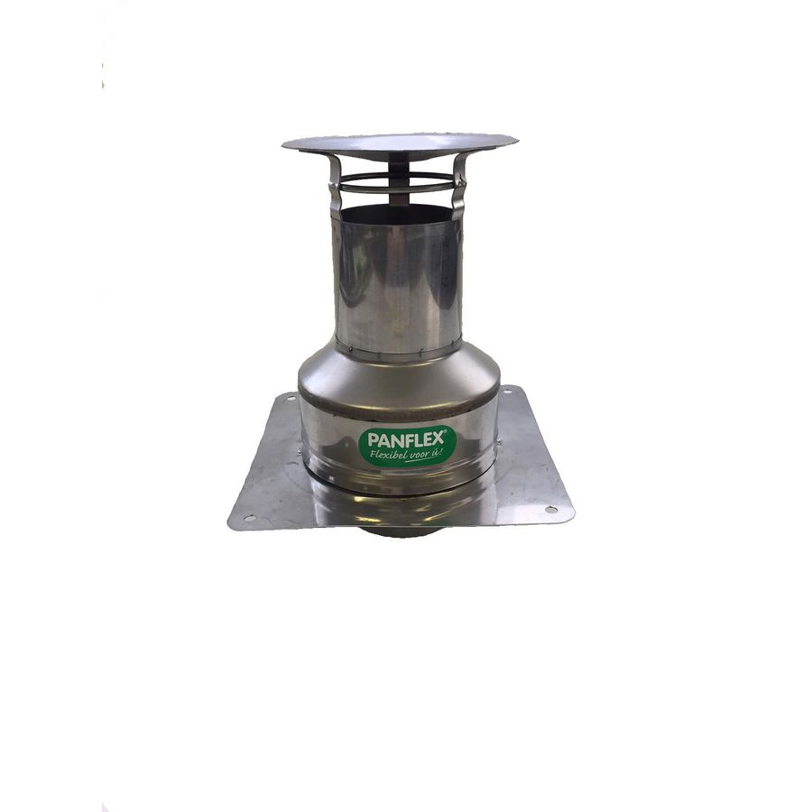 Dakkap HR COMPLEET INOX QA RVS Ø80mm dakplaat vierkant