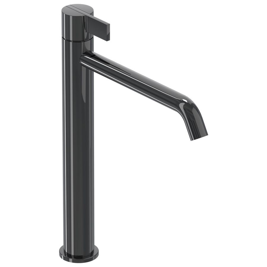 Wastafelmengkraan PACT L-size sprong 208mm highriser coldstart zwart chroom