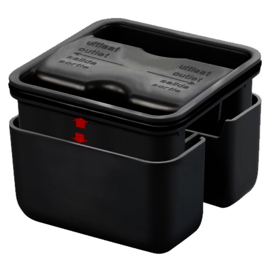 Vierkant kunststof waterslot 35mm tbv RVS douchegoot