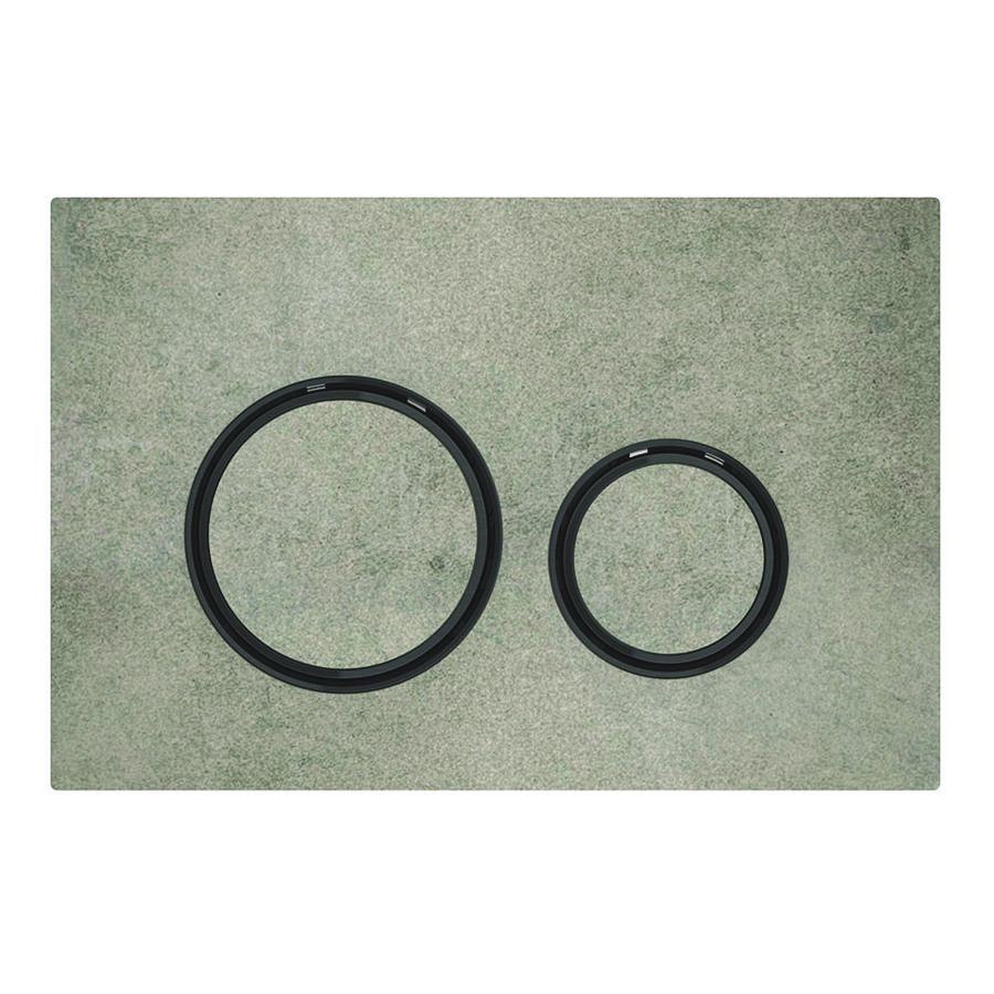 Sigma21 bedieningsplaat 2-toets afdekplaat+toetsen: betonlook ringen+bevestigingsplaat: zwartchroom