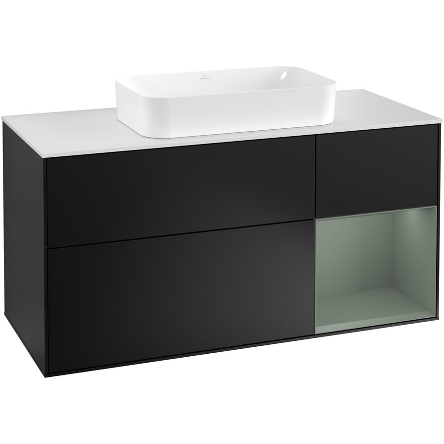 Wastafelonderkast Finion 1200x603x501mm Black Matt Lacquer F301GMPD