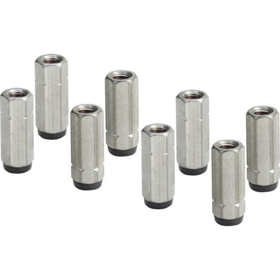 verstelvoet-set 8 RVS/blank