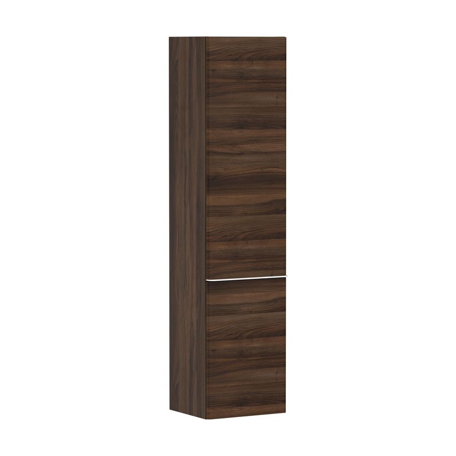Hoge kast Dark Walnut 400/350 scharnieren links greepkleur mat wit Xelu Q 54138700