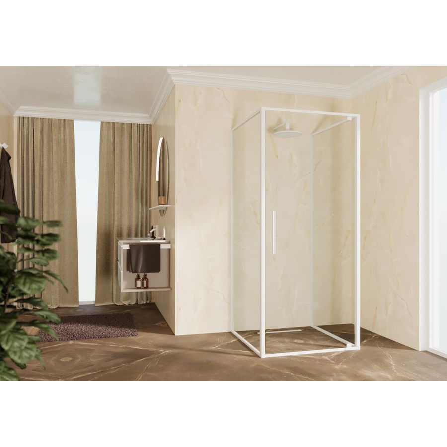 Draaideur RIGA G 890-920x2000mm helder glas profiel matwit