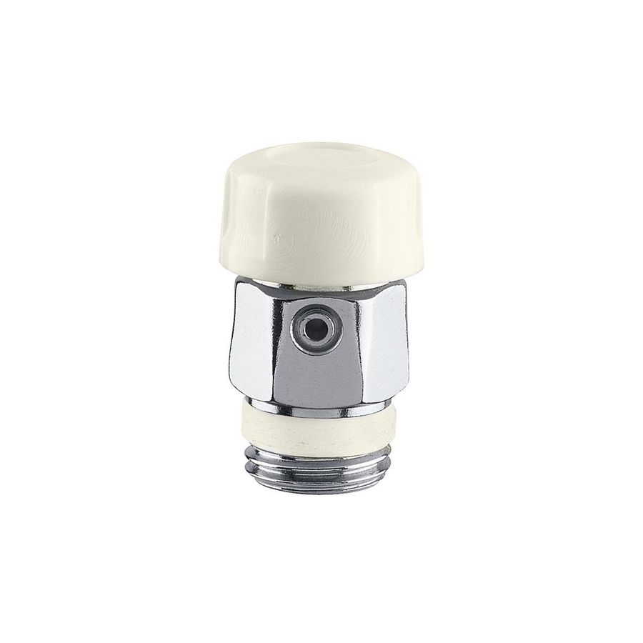 Ontluchter handbediend 1/2"bt. draaiknop wit