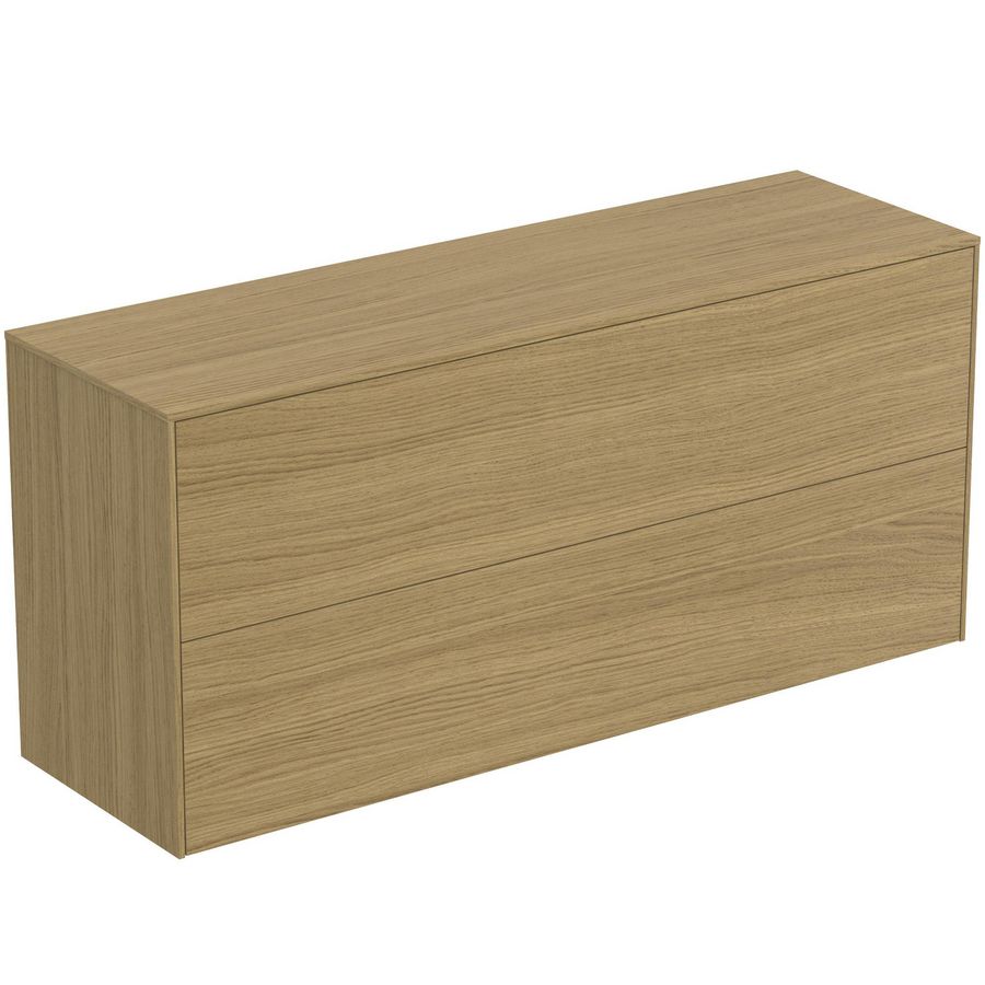 Conca wastafelmeubel 120x37x55cm 2 laden afdekblad zonder uitsnijding light oak