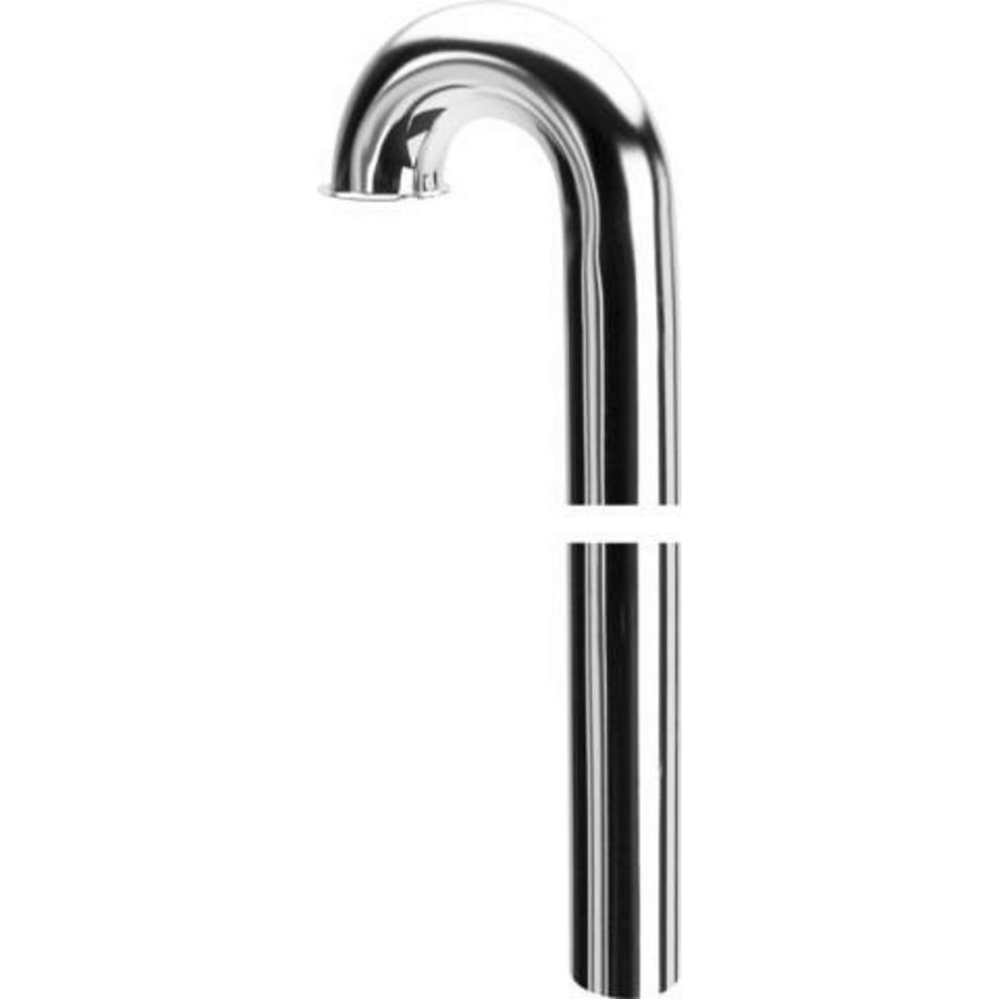 Vloerbuis 1.1/2" 38x680mm chroom met kraag tbv buissifon