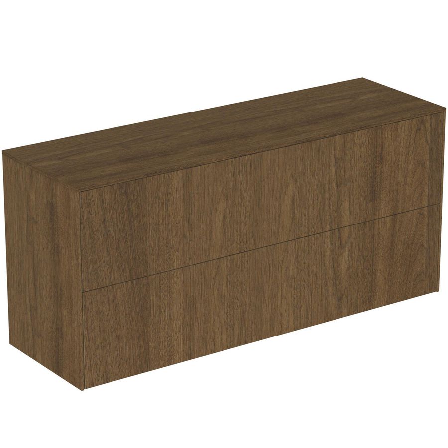 Conca wastafelmeubel 120x37x55cm 2 laden afdekblad zonder uitsnijding dark walnut