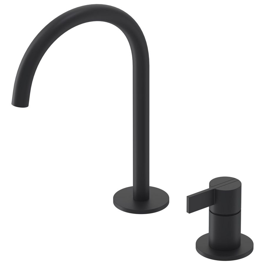 Wastafelmengkraan PACT 2-gats bladmontage uitloop mat zwart