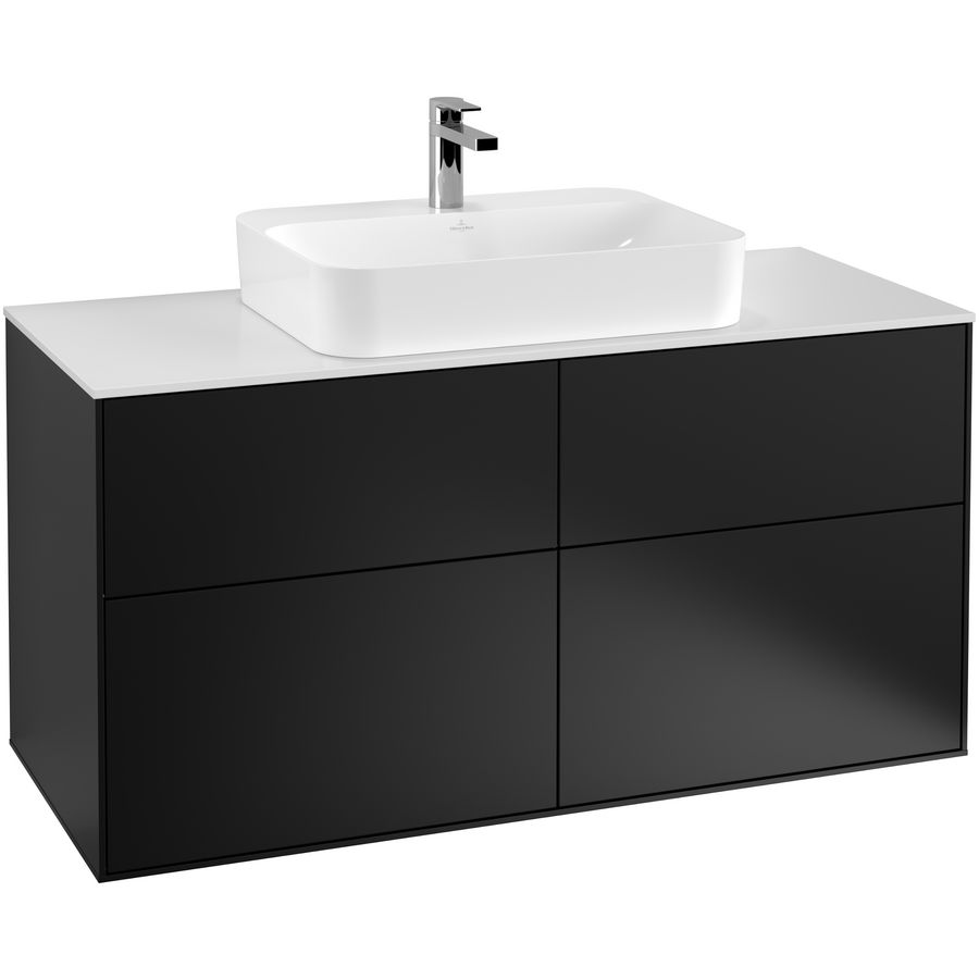 Wastafelonderkast Finion 1200x603x501mm Black Matt Lacquer F38100PD