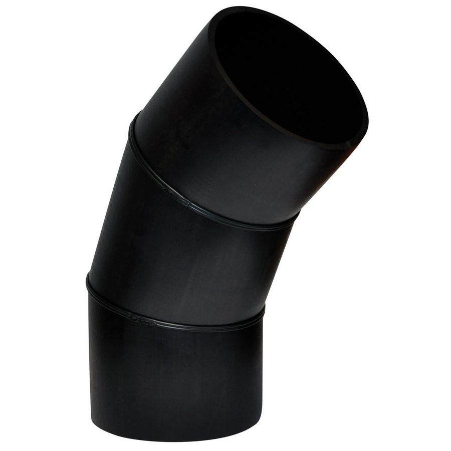 PE segmentbocht 45° 250mm PN4 zwart