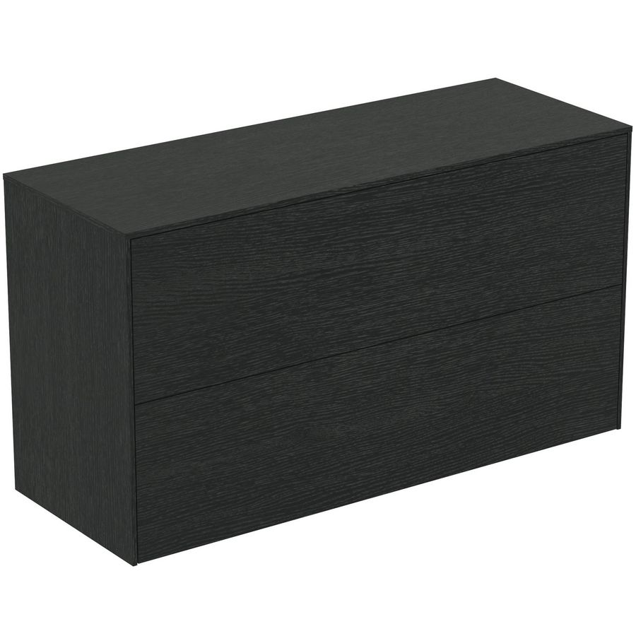 Conca wastafelmeubel 100x37x55cm 2 laden afdekblad zonder uitsnijding smoked oak