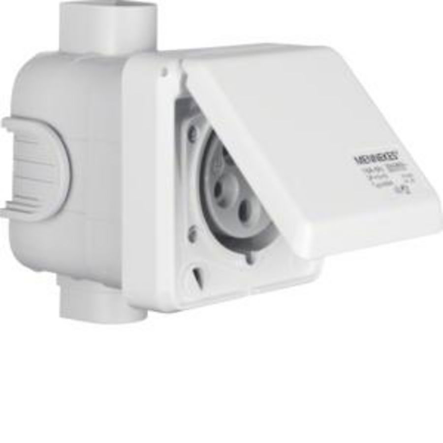 CEE-wandcontactdoos met klapdeksel 5P 16A inbouw