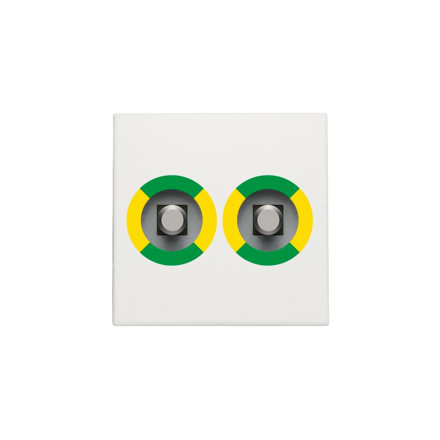 Afwerkingsset stopcontact dubbel pot.vereff.contact white