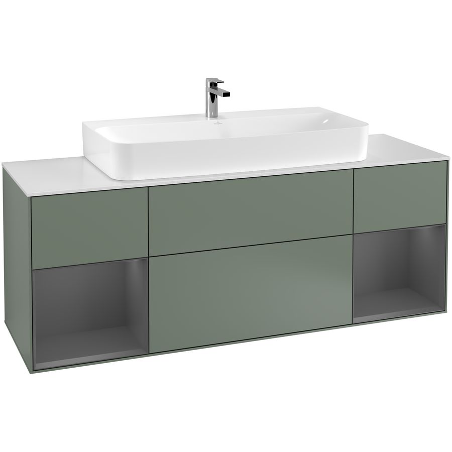 Wastafelonderkast Finion 1600x603x501mm Olive Matt Lacquer G211GKGM