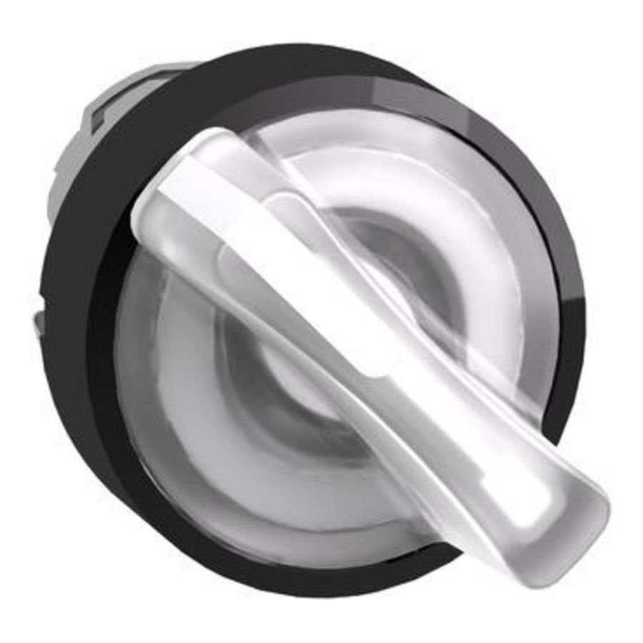 Kop voor verlichte keuzeschakelaar 2 standen Ø22mm Wit