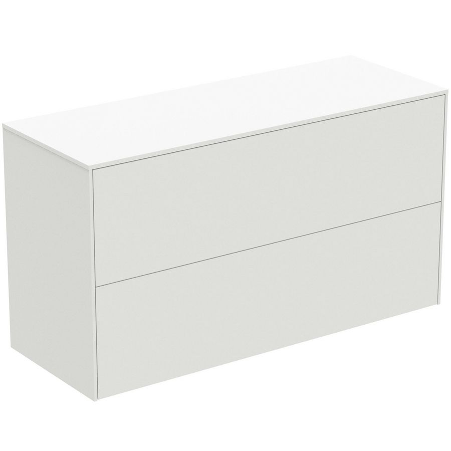 Conca wastafelmeubel 100x37x55cm 2 laden afdekblad zonder uitsnijding matt white