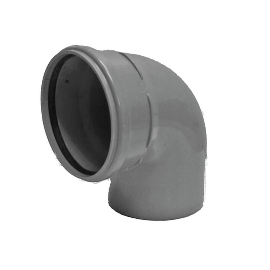 PVC manchet bocht 88° 250mm SN4 grijs mof/spie