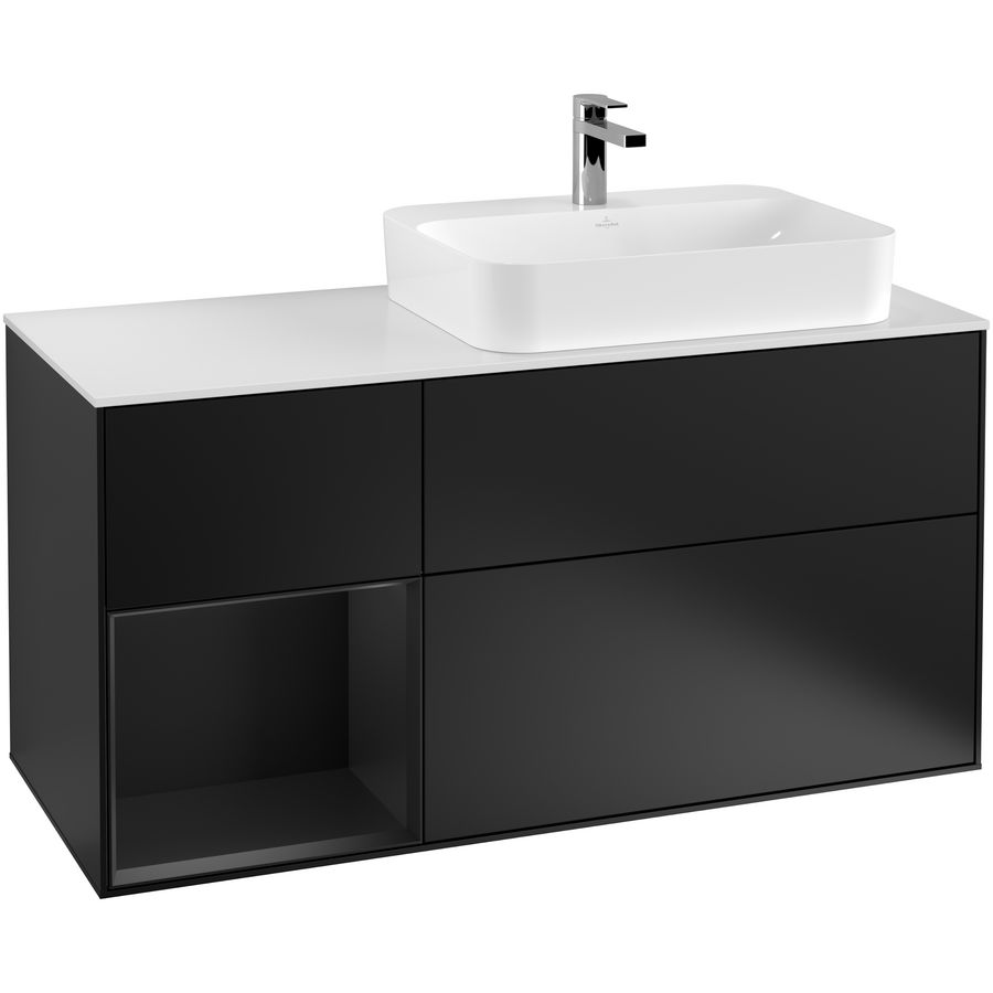 Wastafelonderkast Finion 1200x603x501mm Black Matt Lacquer F391PDPD