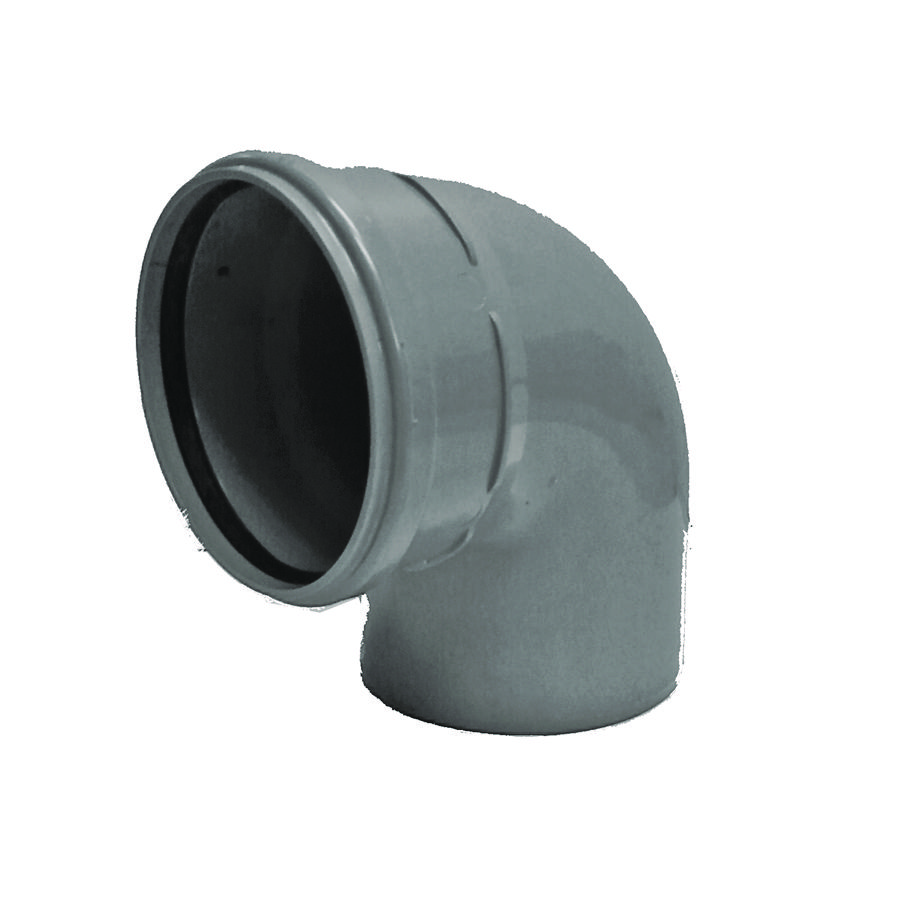 PVC manchet bocht 88° 200mm SN4 grijs mof/spie