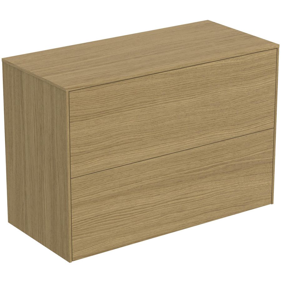 Conca wastafelmeubel 80x37x55cm 2 laden afdekblad zonder uitsnijding light oak