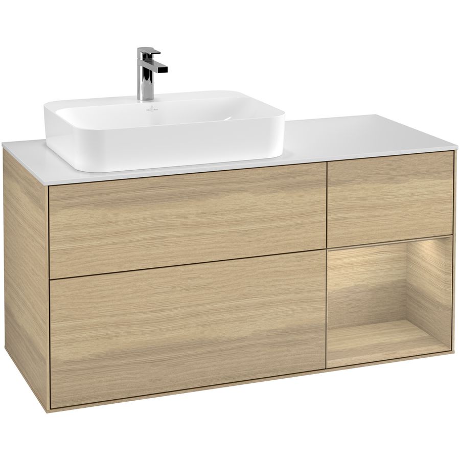 Wastafelonderkast Finion 1200x603x501mm Oak Veneer G401PCPC