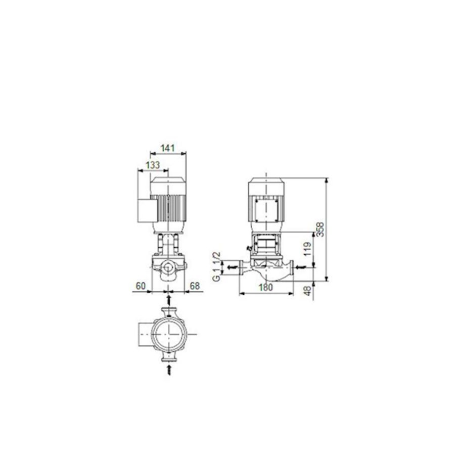 Inlinepomp TP 25-90/2-A-O-A-BQQE 1X230 50HZ