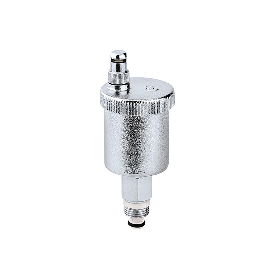 Autom. ontluchter Minical 1/2"bt. chroom + afsl. + hygr.vent.