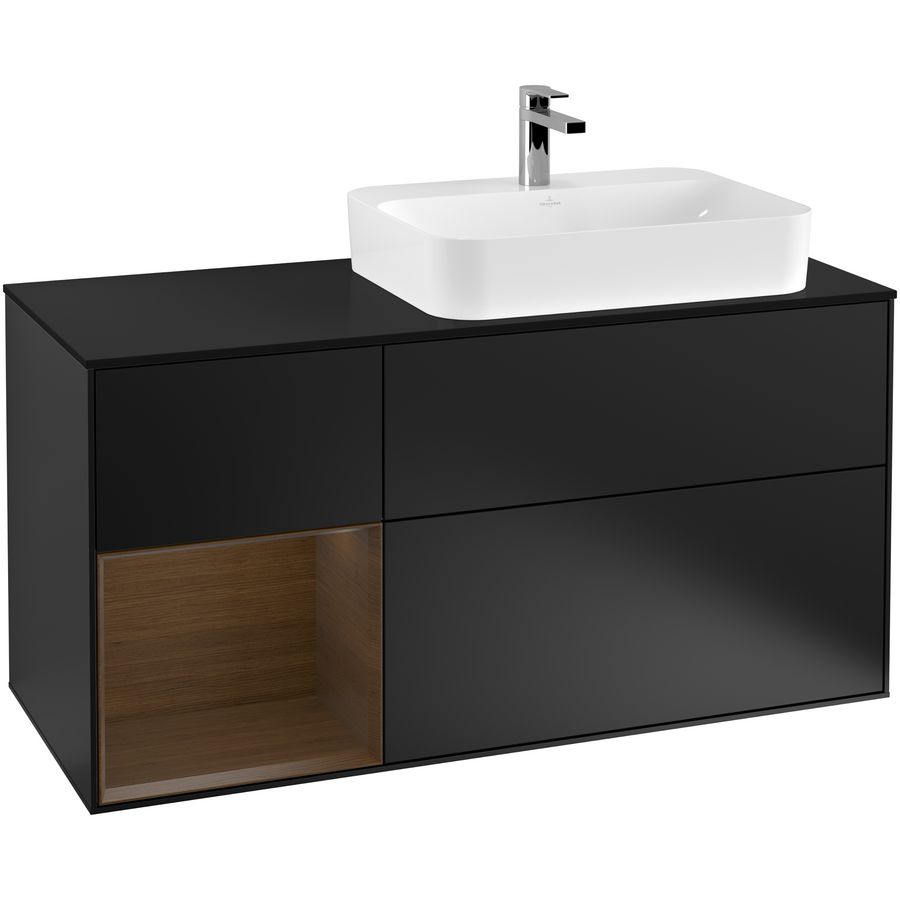 Wastafelonderkast Finion 1200x603x501mm Black Matt Lacquer F392GNPD