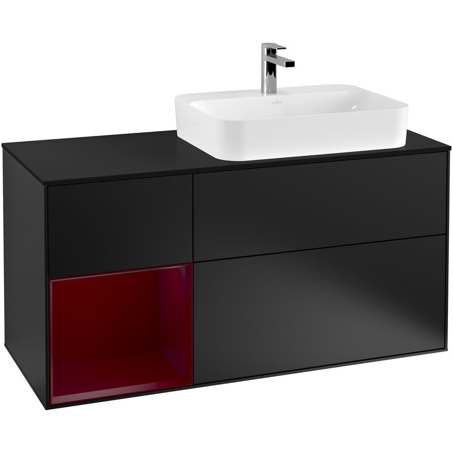 Wastafelonderkast Finion 1200x603x501mm Black Matt Lacquer F392HBPD