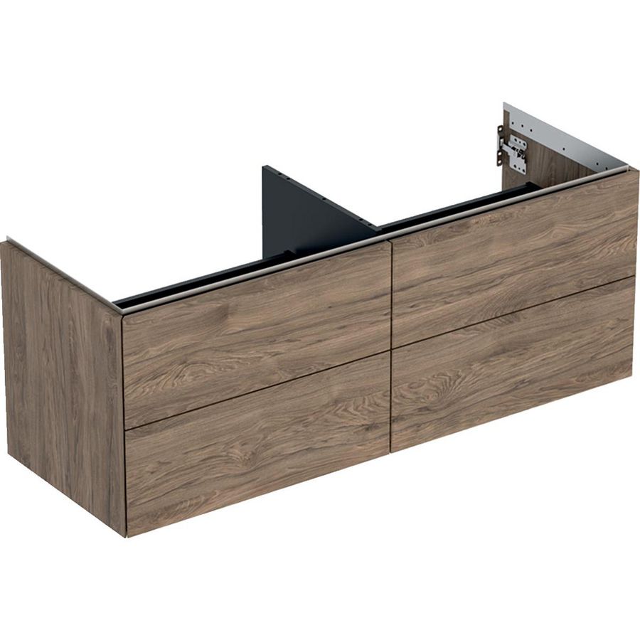 Wastafelonderkast 4x la 135cm noten hickory ONE